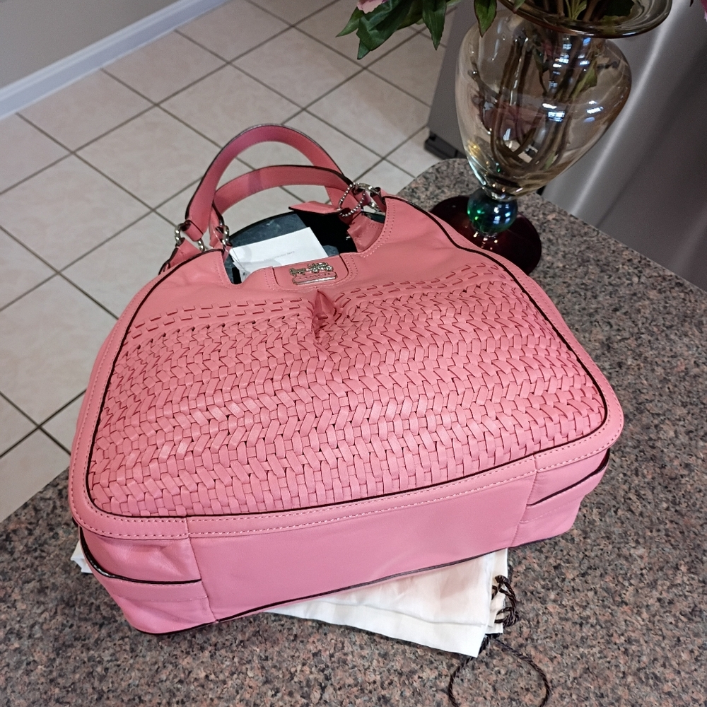 NWT Coach Maggie Madison Woven Leather Bag - Picture 14 of 16